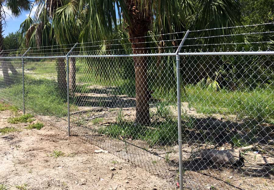 Commercial grade of chain link fence.